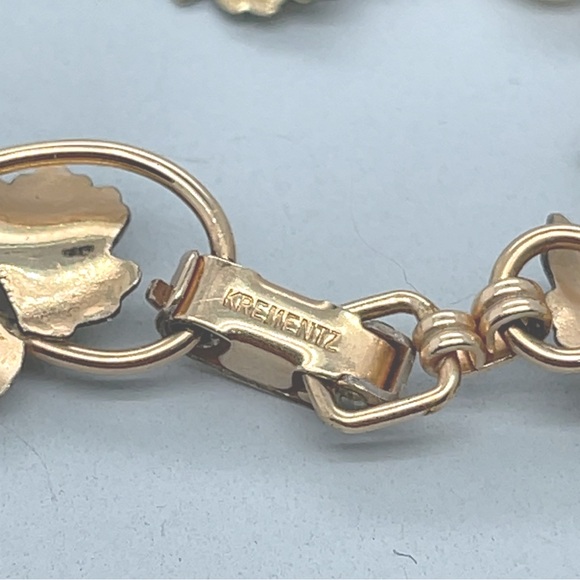 Krementz Leaf bracelet set Vintage gold - Picture 4 of 9